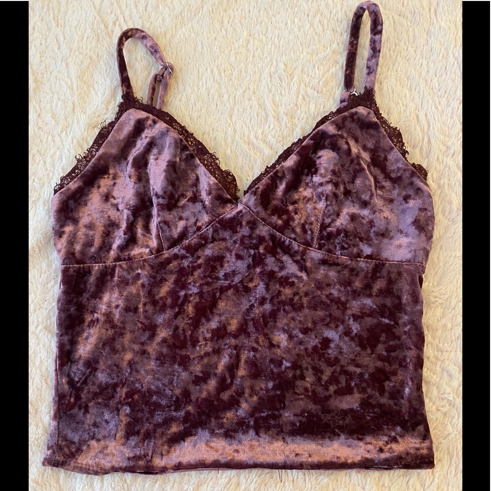 Purple velvet crop top
